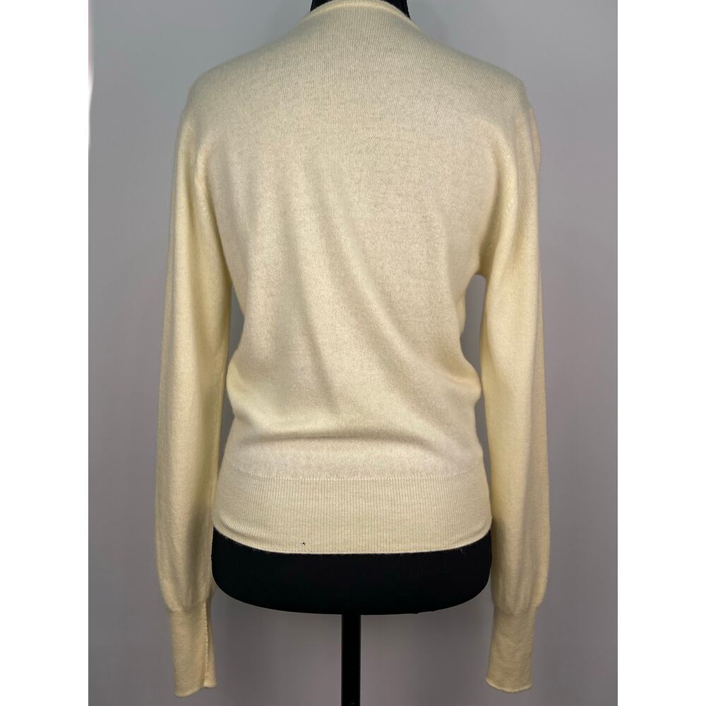 Cashmere Pringle of Scotland Cream Cardigan Beaded Floral Embellishments Sz S - Picture 3 of 11